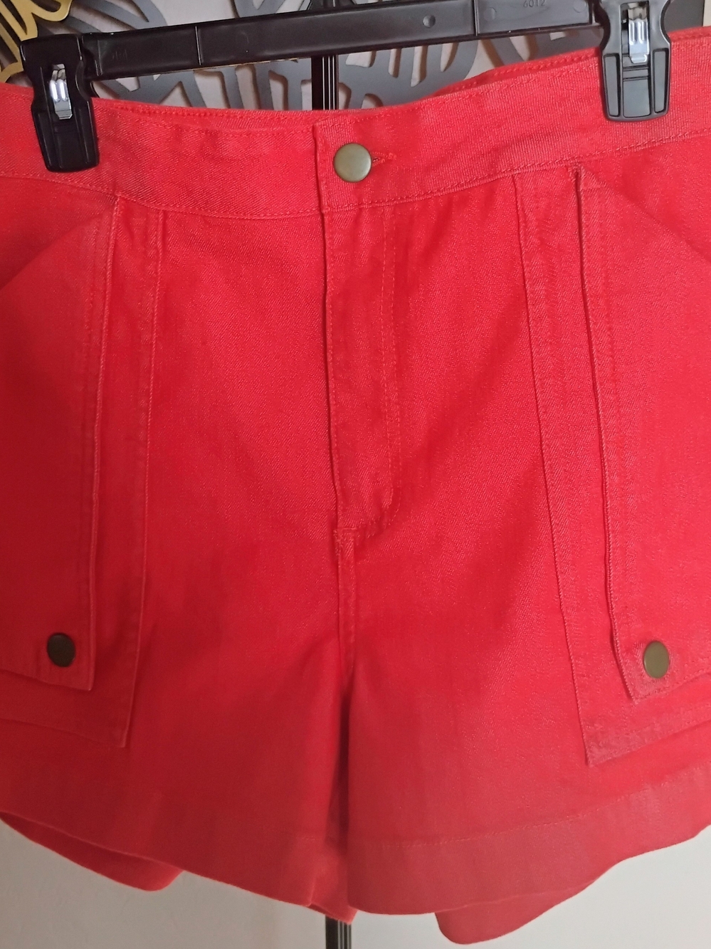Draper James Size 16. Flap Pocket denim Red Shorts Cotton & Polyester